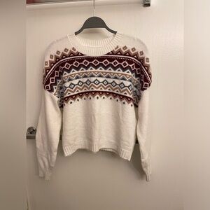 Hollister cream sweater with design size medium